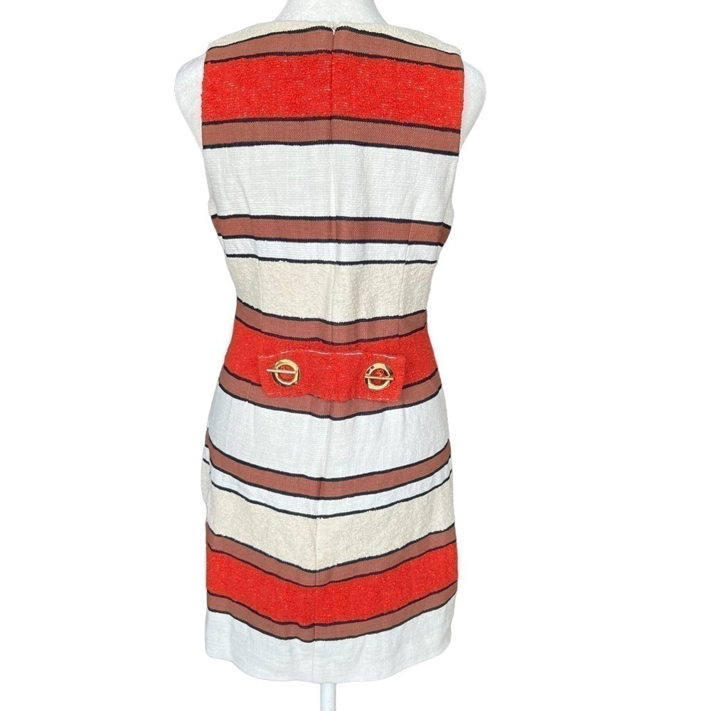 DEREK LAM 10 CROSBY Grommet Detail Stripe Shift Dress - Picture 9 of 11